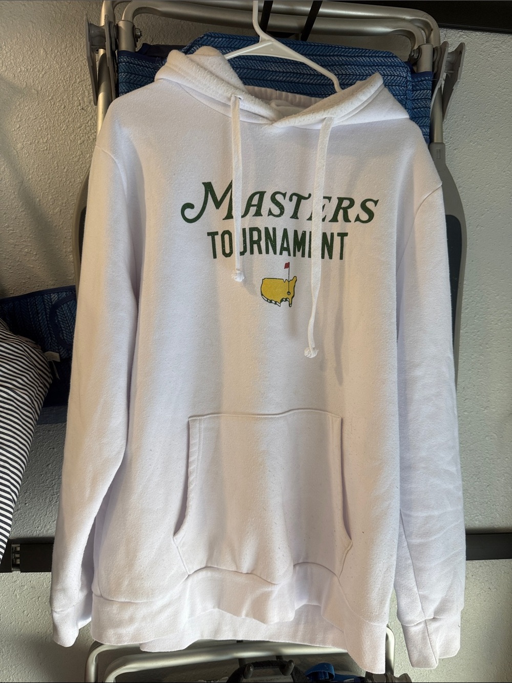 Masters White Hoodie with Green and Yellow Tournament Logo